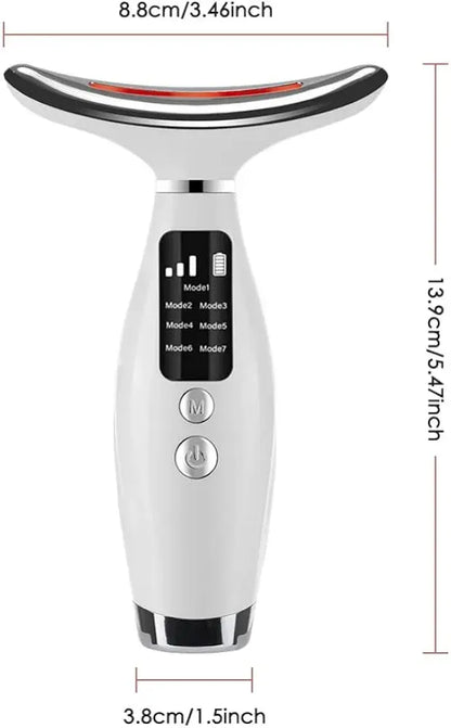 7 Colors LED Lights Face Neck Beauty Device Vibration Massage