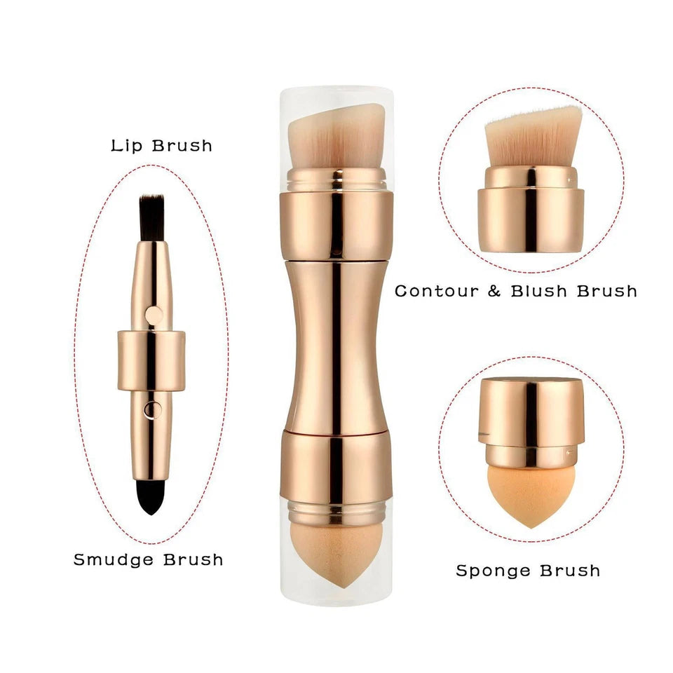 Max Factor x 4 in 1 makeup brush Set Portable Mini Travel Makeup Brushes