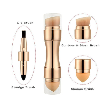 Max Factor x 4 in 1 makeup brush Set Portable Mini Travel Makeup Brushes