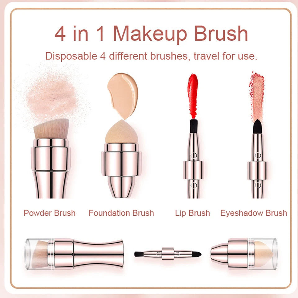 Max Factor x 4 in 1 makeup brush Set Portable Mini Travel Makeup Brushes