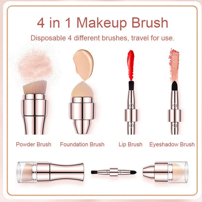 Max Factor x 4 in 1 makeup brush Set Portable Mini Travel Makeup Brushes