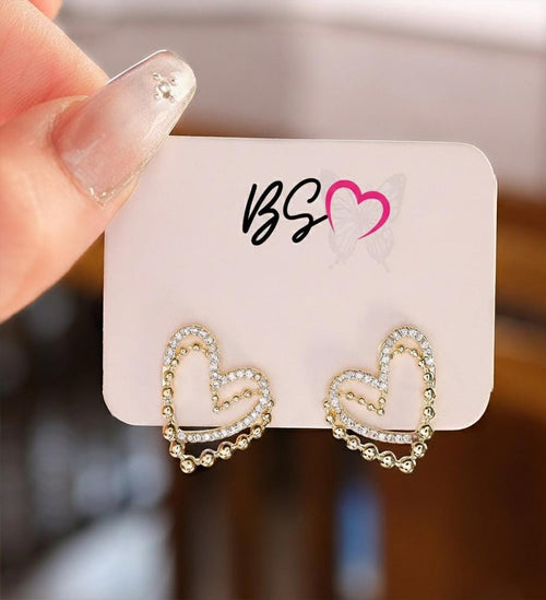 Double Korean Earrings- Golden