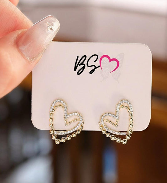 Double Korean Earrings- Golden