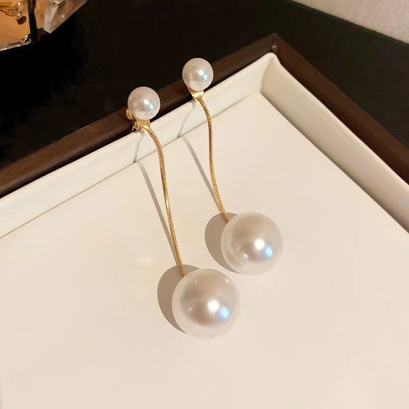 Elegant Pearl Hanging Korean Earrings