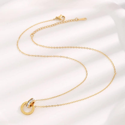 Roman Circle Stainless Steel Necklace – Elegant Jewellery, Stylish Accessory for Women