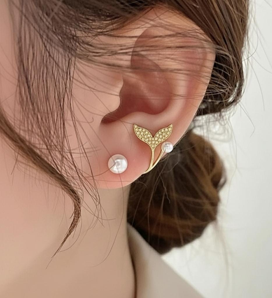 Korean Fish Tail Earrings – BLACK