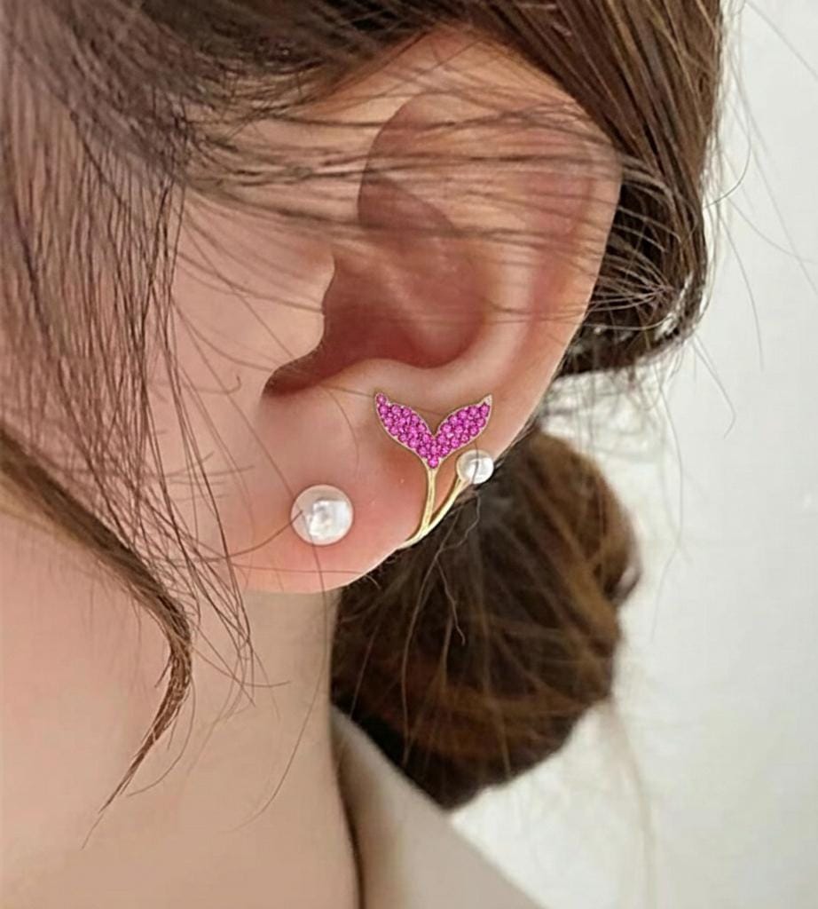 Korean Fish Tail Earrings – BLACK