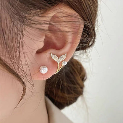 Korean Fish Tail Earrings – BLACK