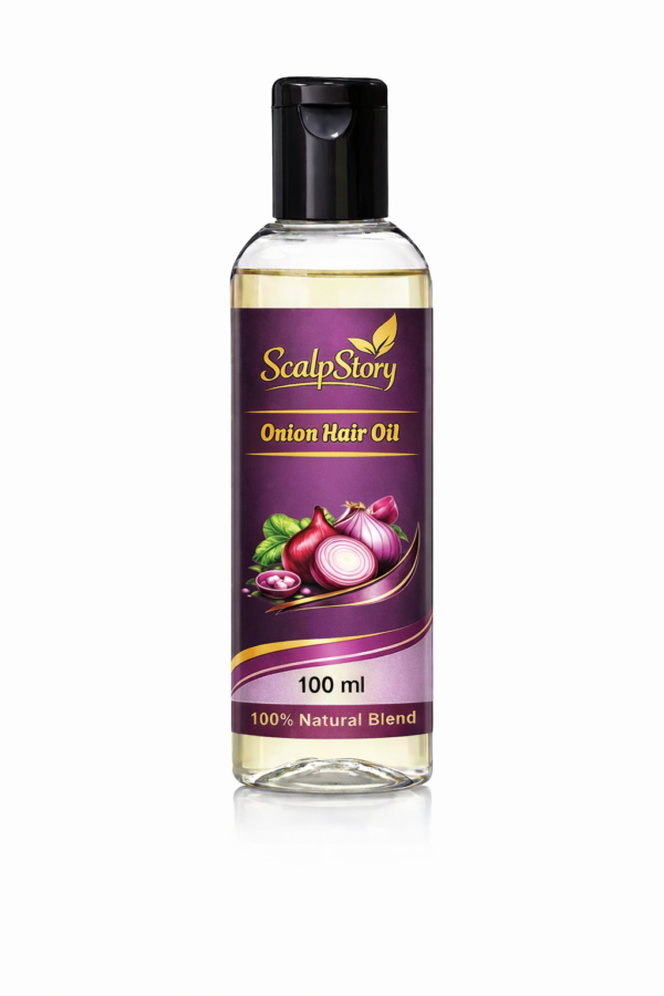Onion Hair Oil – Natural Hair Growth & Anti-Hair Fall Oil with Sulfur & Antioxidants | Strengthens Roots & Adds Shine