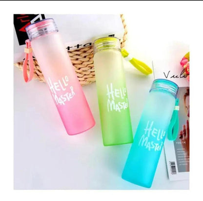 Hello Master 480ml Frosted Glass Water Bottle -Proof Portable