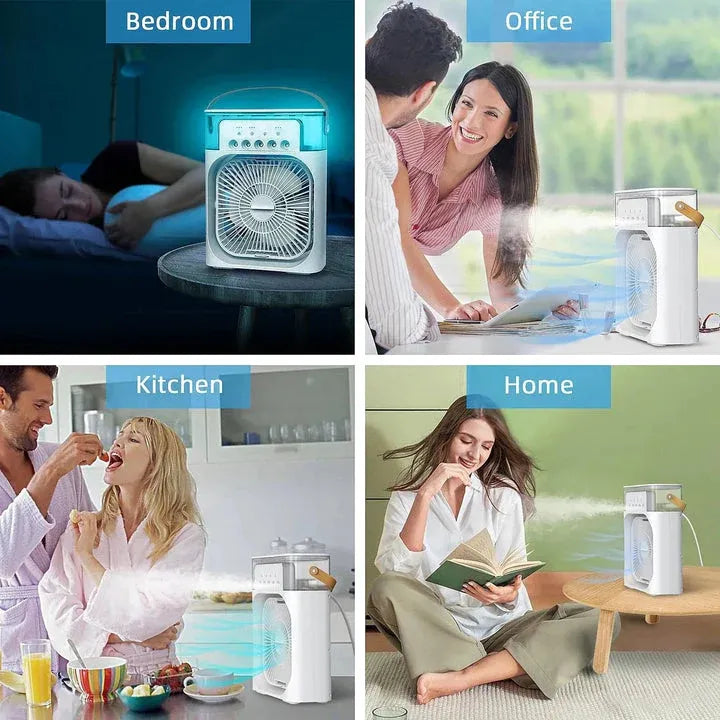 10-Inch – Portable Mist Cooling Fan with LED Light