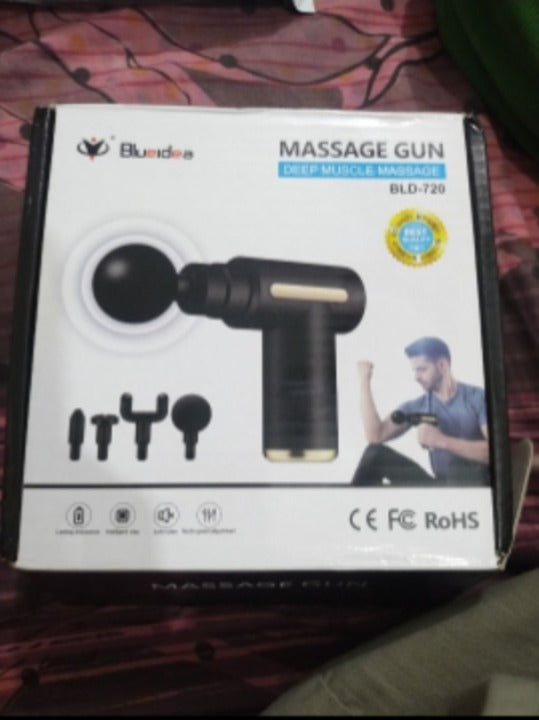 Blueidea Professional Massage Gun – Deep Tissue Muscle Massager (Model BLD-720) with 4 Replaceable Heads and Adjustable Multi-Speed Intensity
