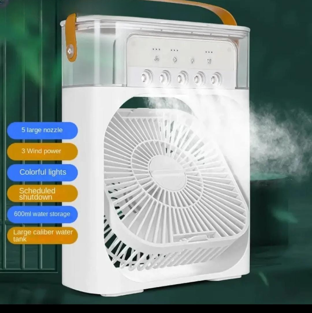 10-Inch – Portable Mist Cooling Fan with LED Light