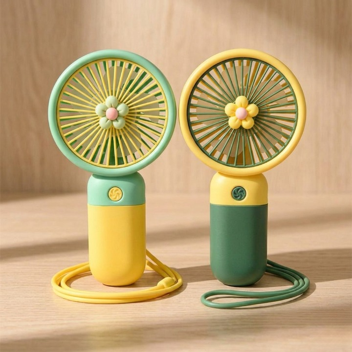 3 Speed Rechargeable Hand Fan with (Random colors)