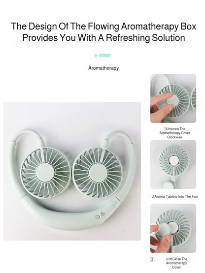 Lazy Portable Silent Neck Fan Rechargeable 3-Speed Control