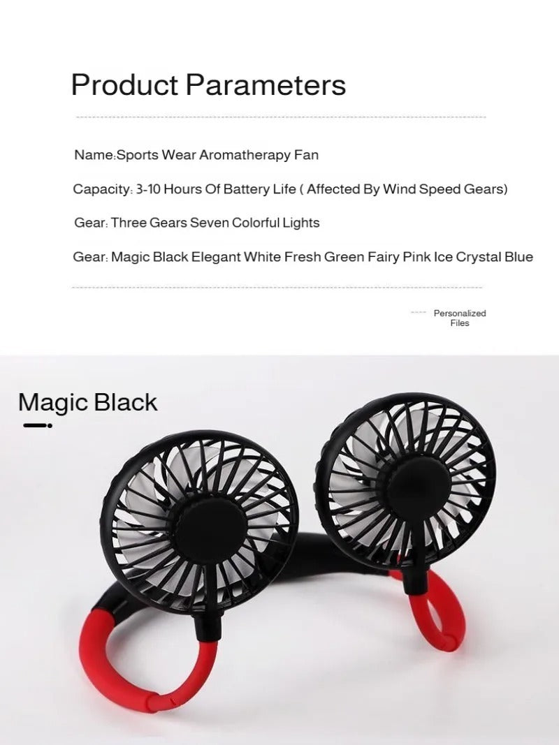 Lazy Portable Silent Neck Fan Rechargeable 3-Speed Control