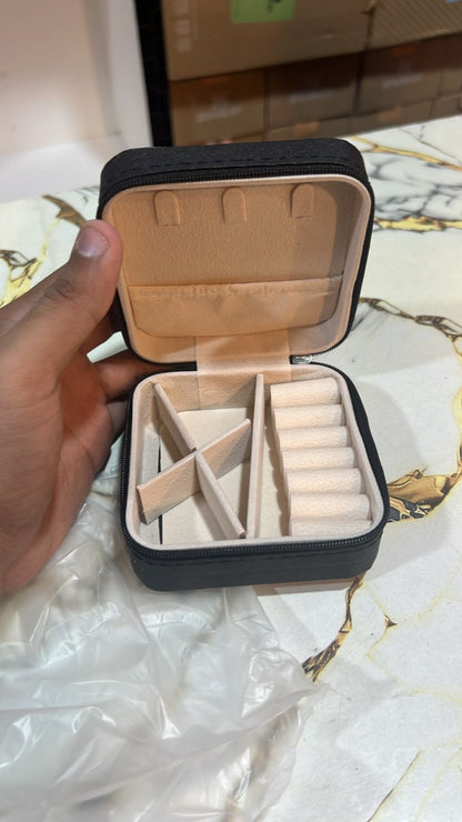 Portable Mini Travel Jewelry Box - Compact PU Leather Case