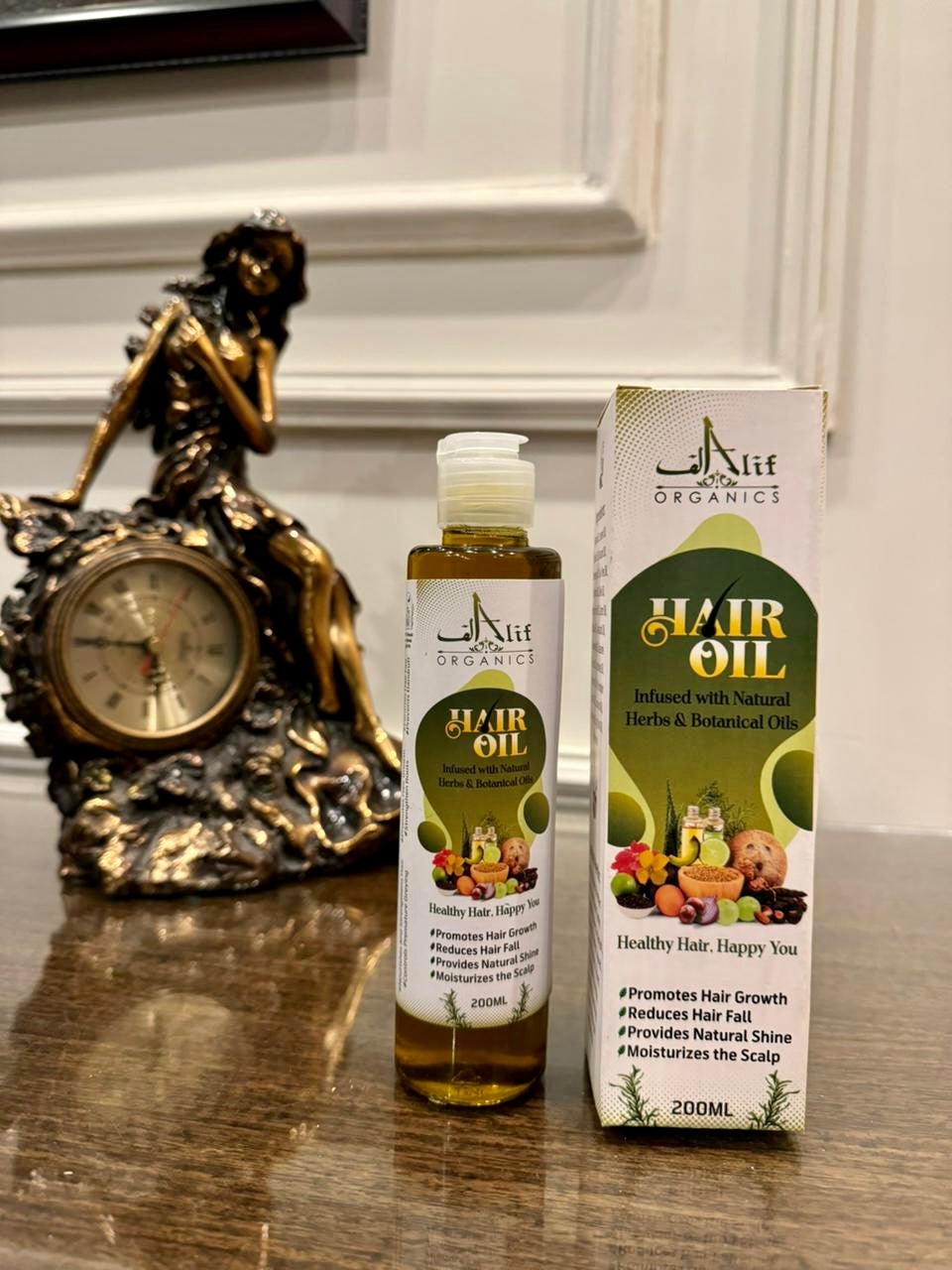 Alif Organics Natural Hair Oil Promotes Growth & Reduces Hair Fall | 200ML