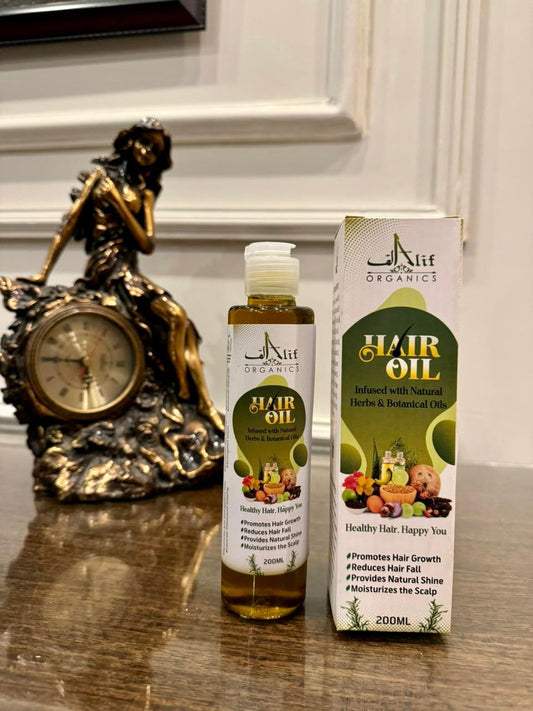 Alif Organics Natural Hair Oil Promotes Growth & Reduces Hair Fall | 200ML