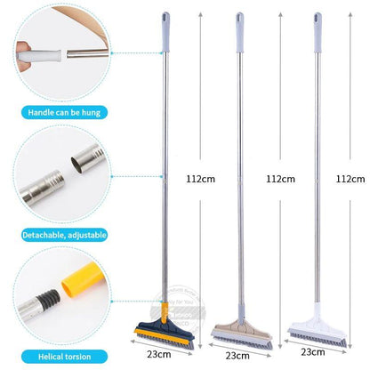 Floor Scrub Brush 2 In 1 Cleaning Brush Long Handle Removable Wiper Magic Broom Brush