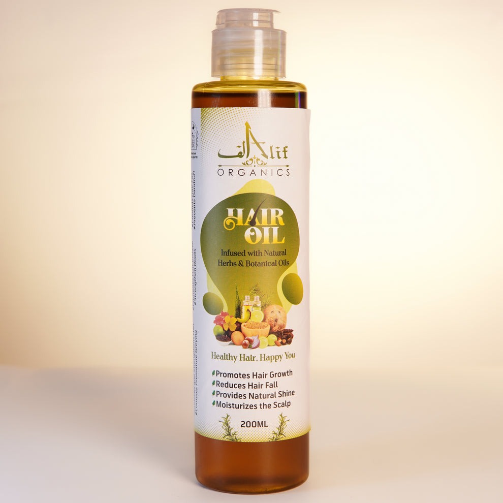 Alif Organics Natural Hair Oil Promotes Growth & Reduces Hair Fall | 200ML