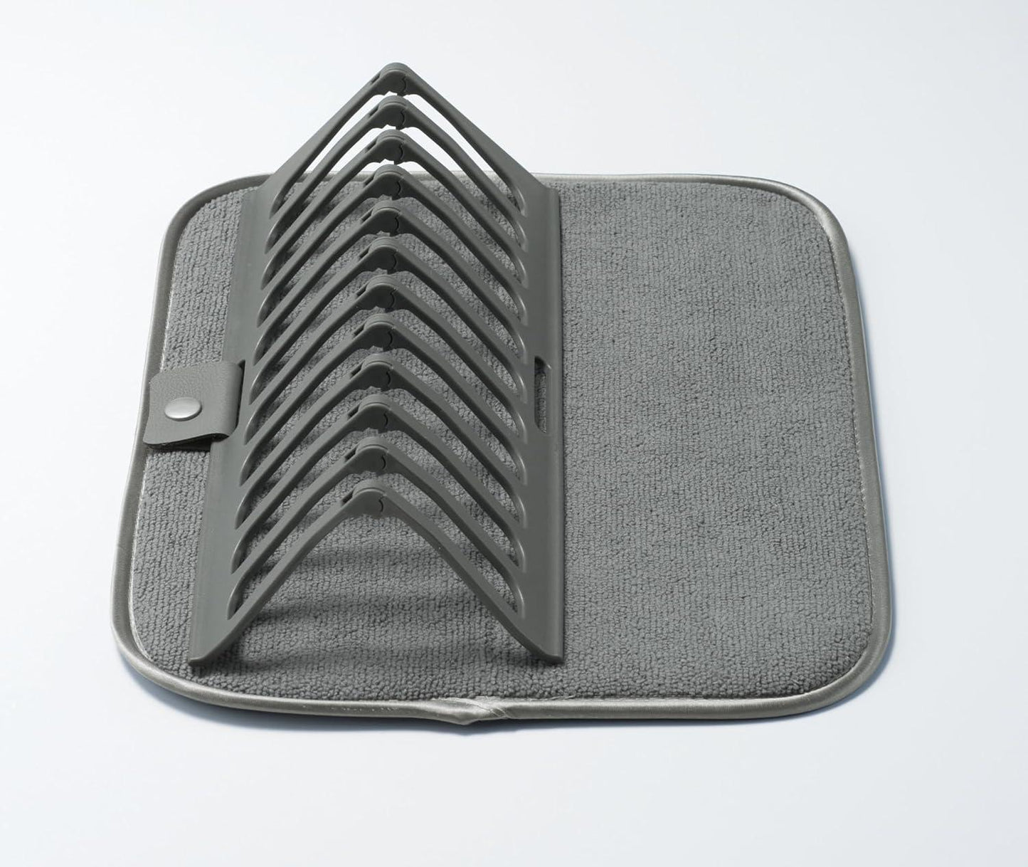 New Dish Drying Rack With Absorbent Microfiber Mat