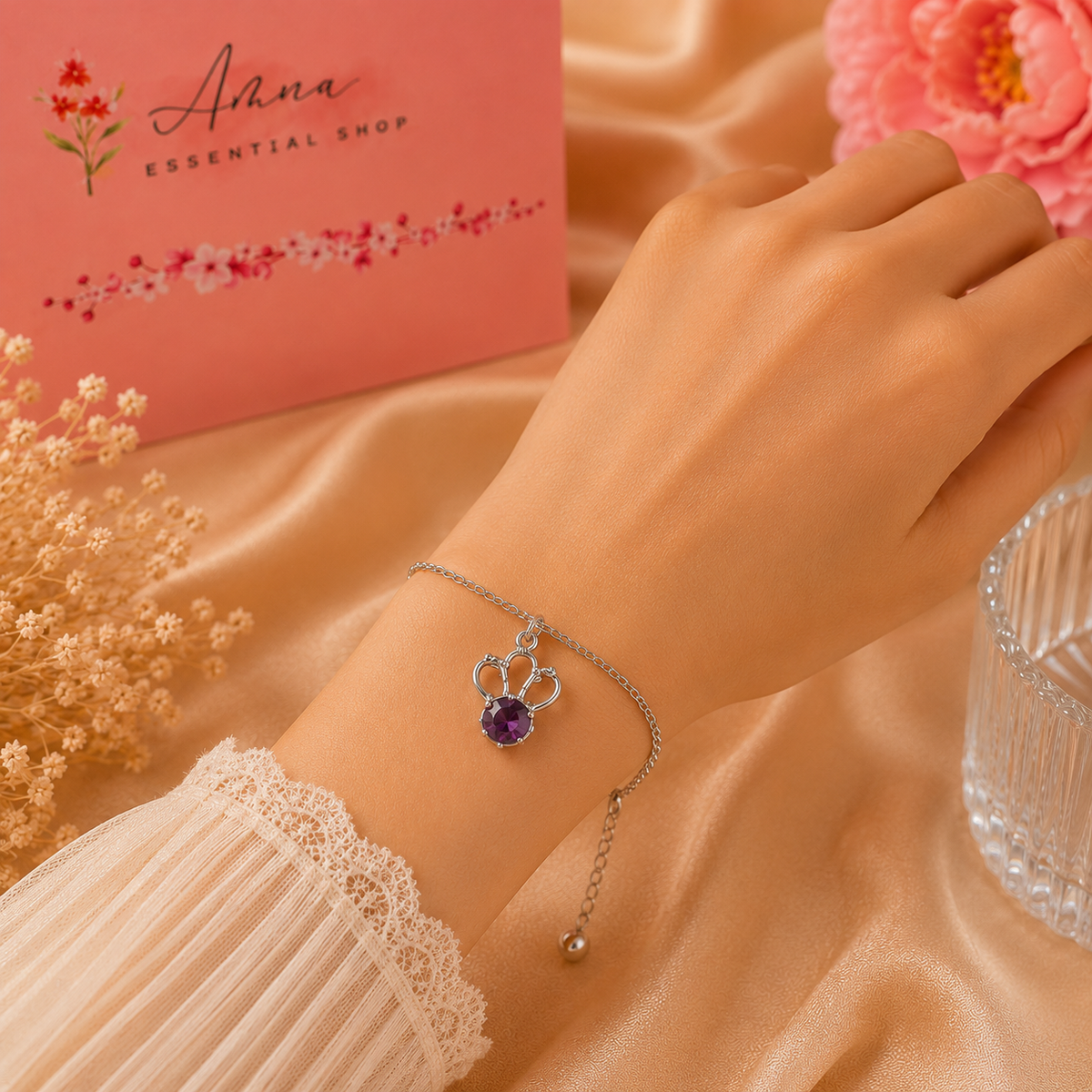 Royal Amethyst Crown Bracelet