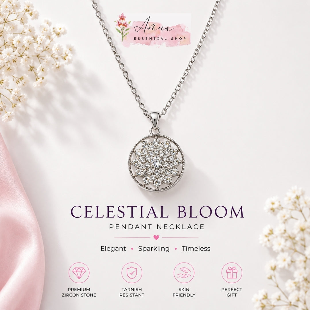 Celestial Bloom Crystal Pendant Necklace