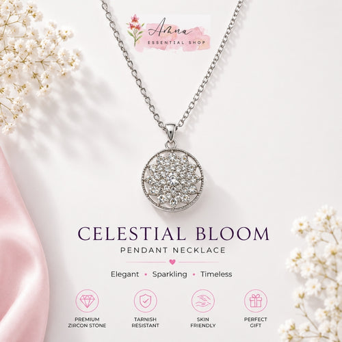 Celestial Bloom Crystal Pendant Necklace