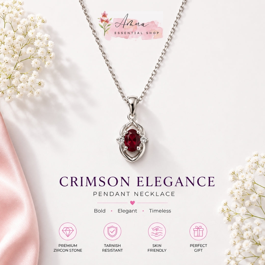 Crimson Elegance Ruby Pendant Necklace