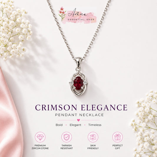 Crimson Elegance Ruby Pendant Necklace