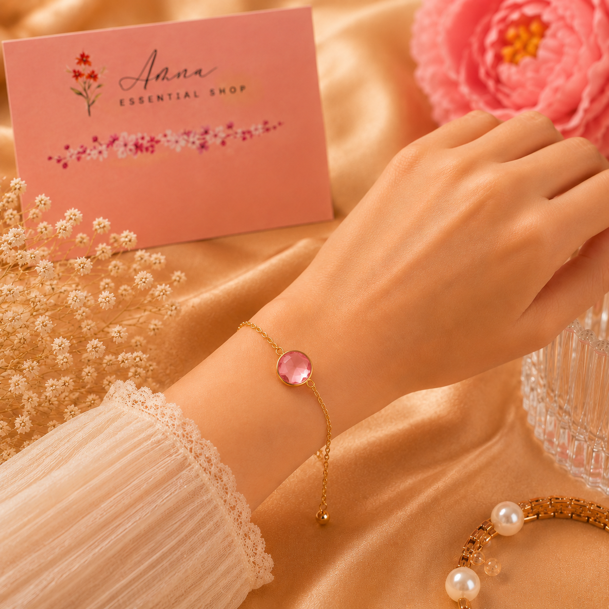 Pink Crystal Elegance Bracelet
