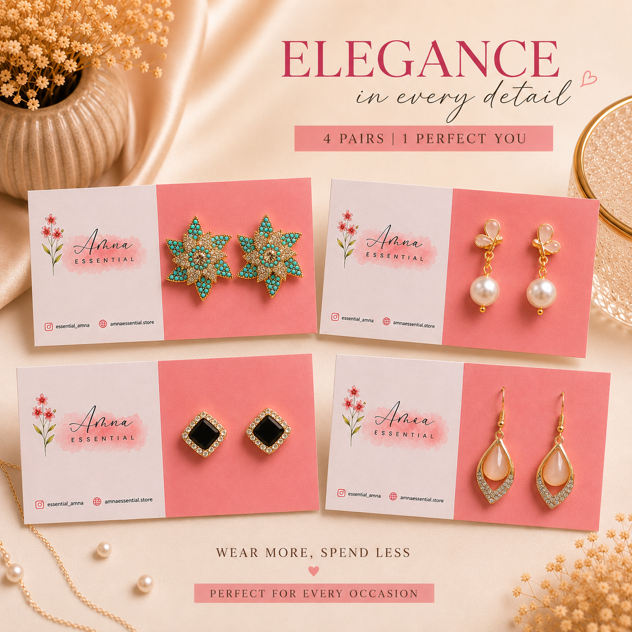 Ivy Drop 🍃 Korean Earrings by Amna Essential