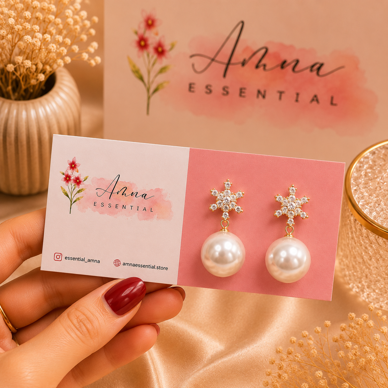 Vela Drop 🕊️ | Korean Earrings by Amna Essential