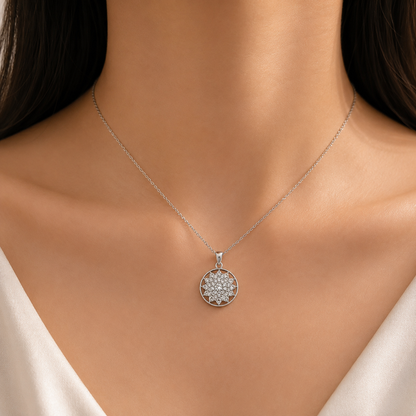 Celestial Bloom Crystal Pendant Necklace