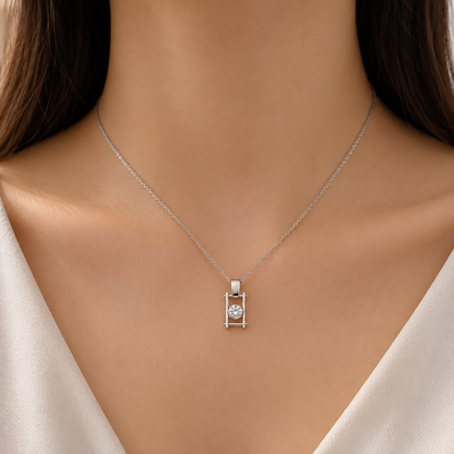 Infinity Frame Solitaire Pendant Necklace