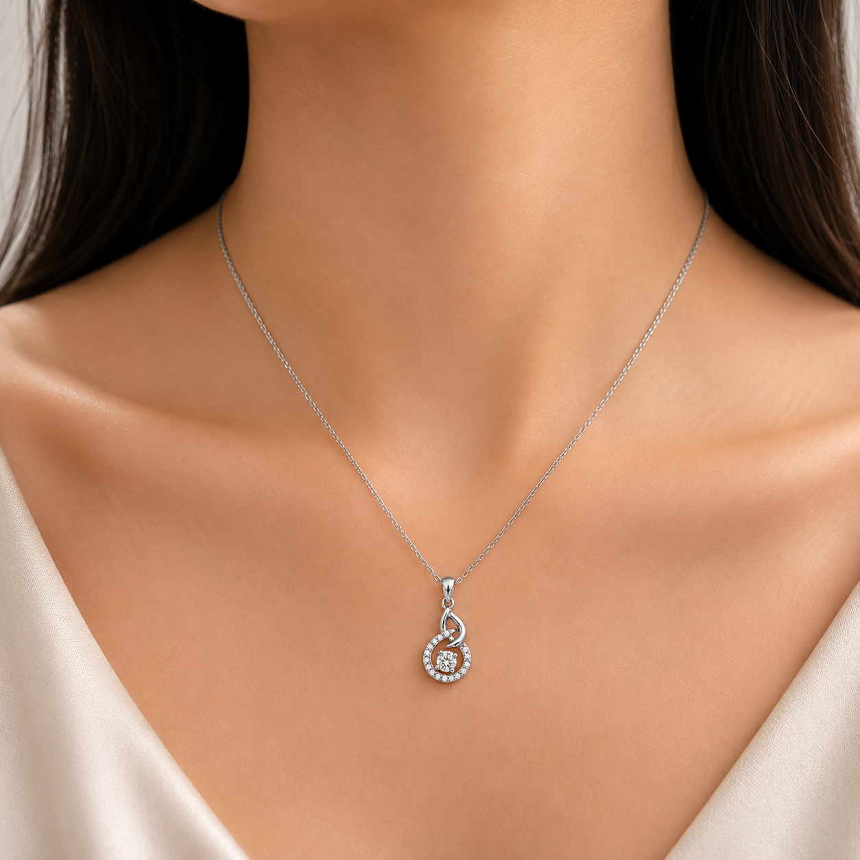 Lumina Twist Crystal Pendant Necklace
