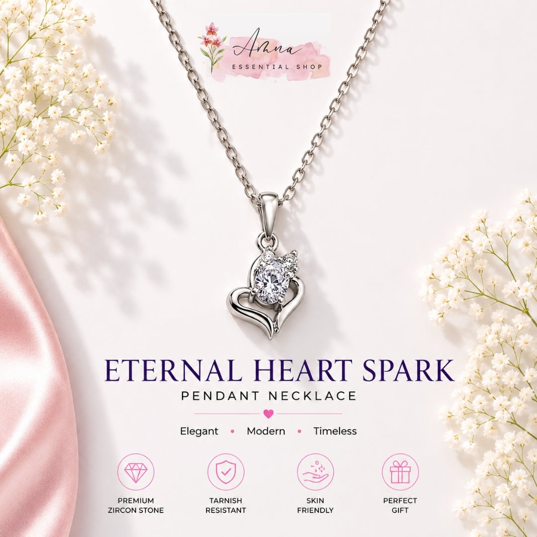 Eternal Heart Spark Pendant Necklace