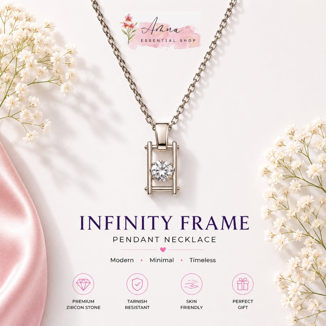 Infinity Frame Solitaire Pendant Necklace