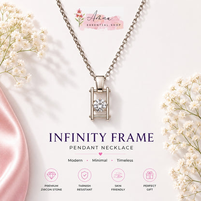 Infinity Frame Solitaire Pendant Necklace