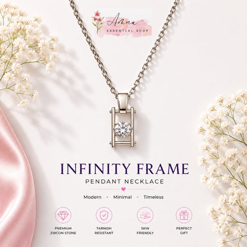 Infinity Frame Solitaire Pendant Necklace