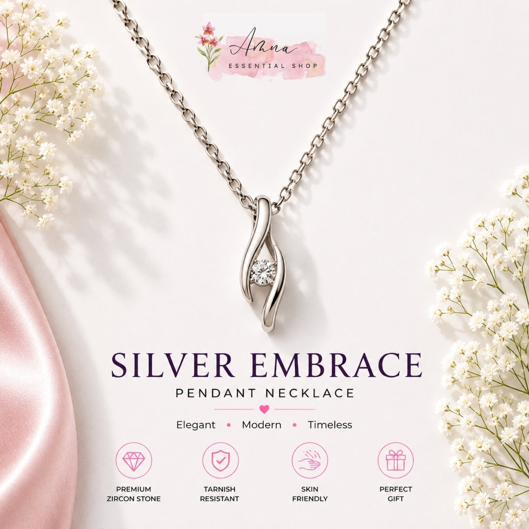 Silver Embrace Pendant Necklace