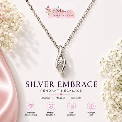 Silver Embrace Pendant Necklace